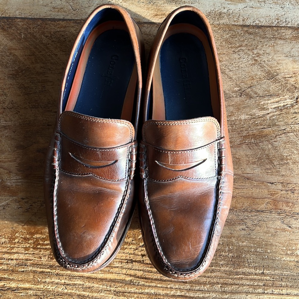 Cole Haan Hand Sewn Brown/Tan Men’s Size 10 M Penny Loafers